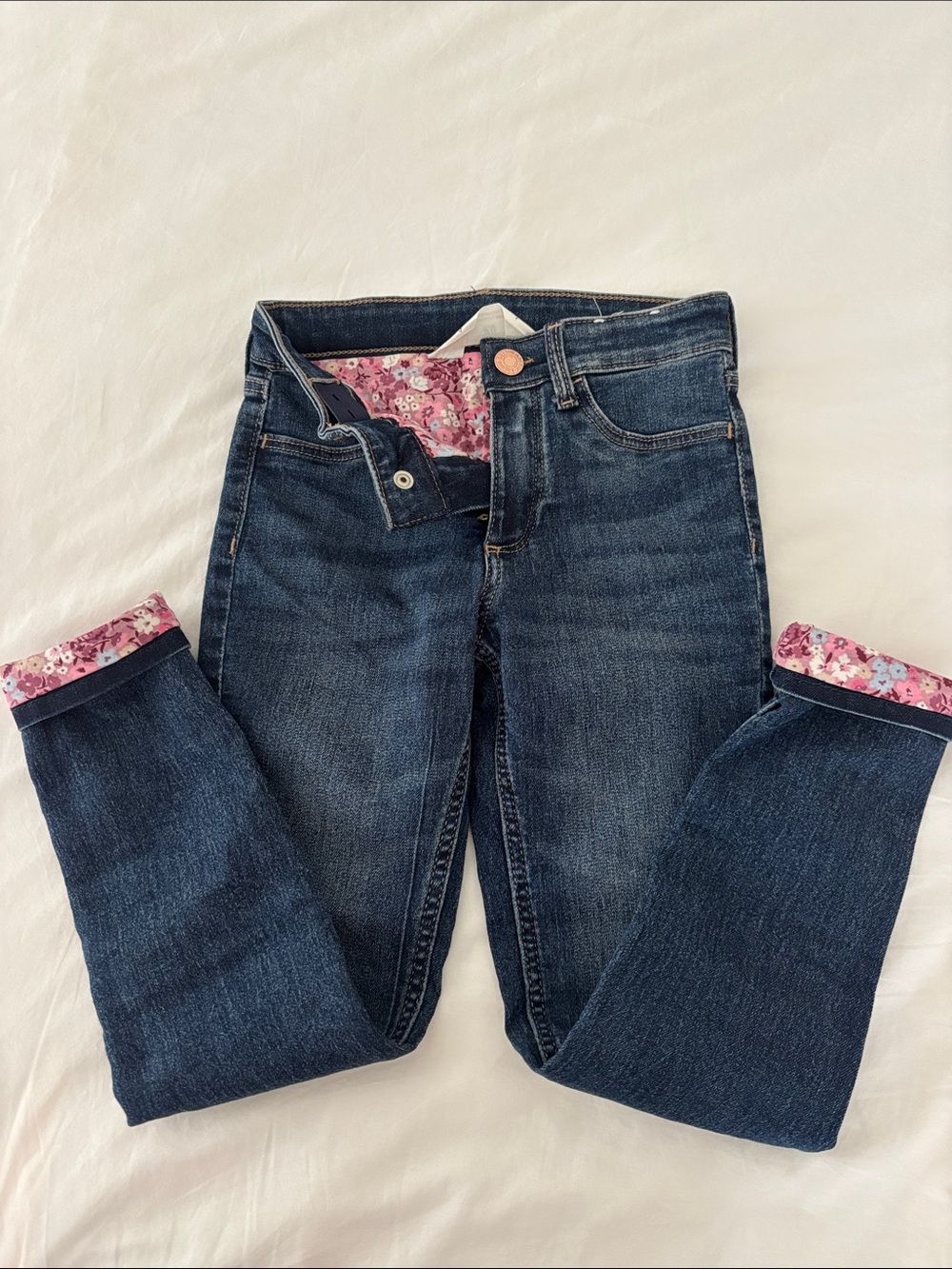 Dark Blue Girls lined Jeans